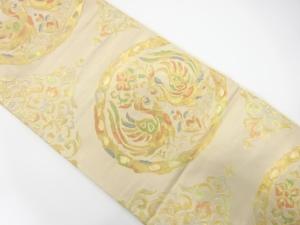 アンティーク　向かい鳳凰に華紋織り出し袋帯（着用可）